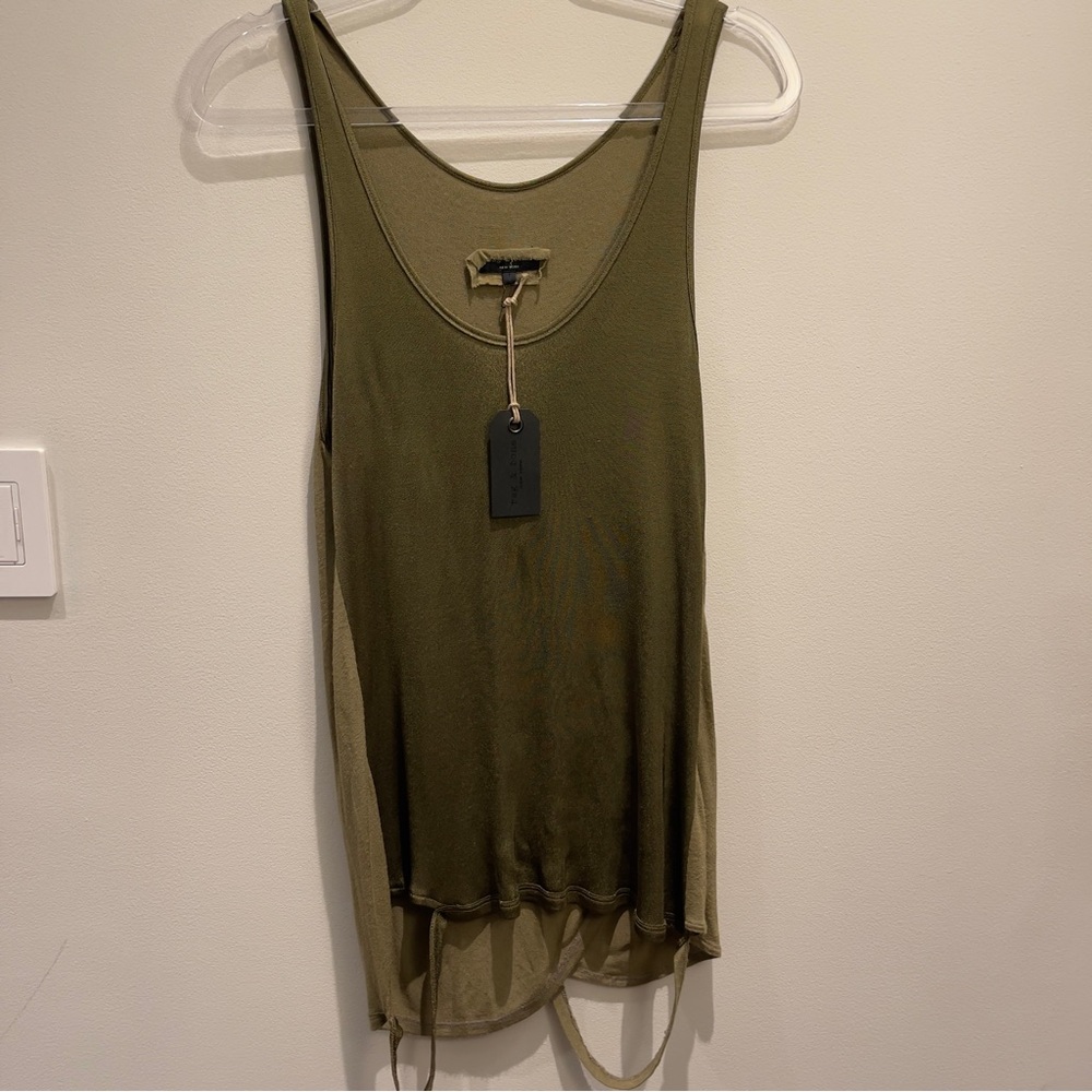 NWT- rag & bone Light Olive Women's Sedgwick Tank Top Size 2